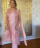 Ready Made Georgette Pink Saree