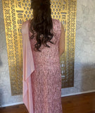 Ready Made Georgette Pink Saree