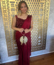 Ready Made Georgette Maroon Saree