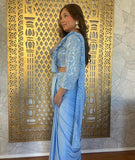 Ready Made Georgette Powder Blue Saree