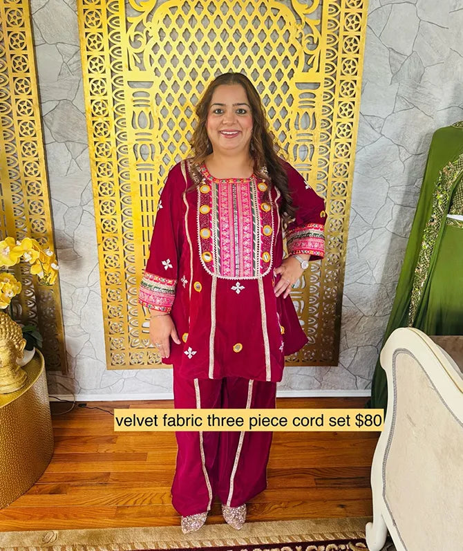 Velvet Three-Piece  Co-Ord Set