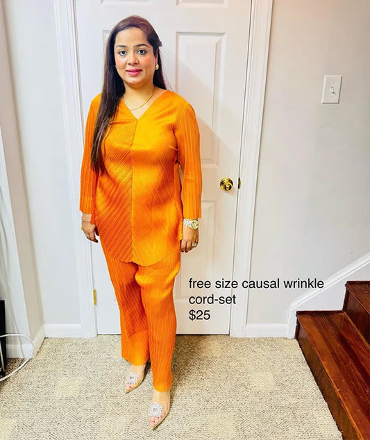 Casual Wrinkled Co-Ord Set