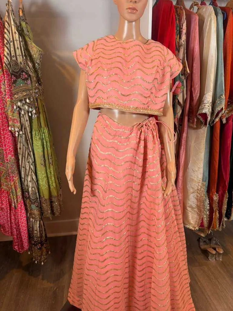 Peach Wave Lehanga Set