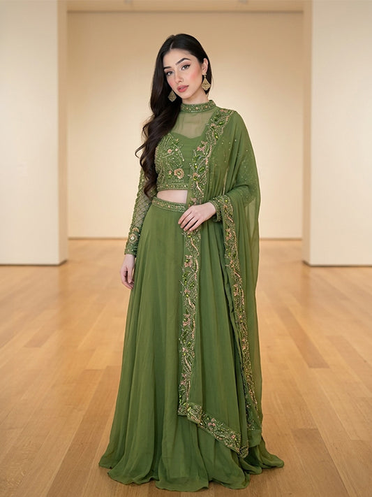 Zarmina Green Lehanga