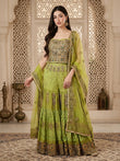 Zarqash Lime Green Lehanga