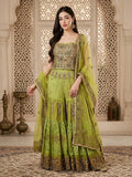 Zarqash Lime Green Lehanga