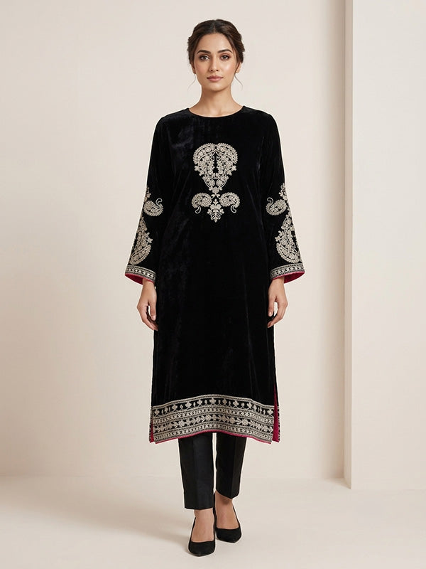 Velvet Embroidery Co-Ord Set