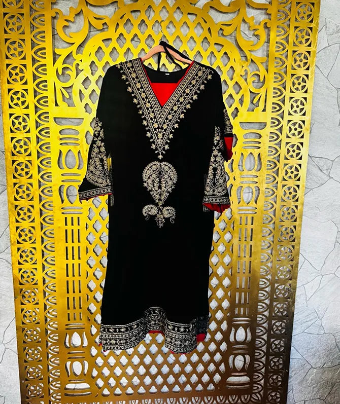 Velvet Embroidery Co-Ord Set