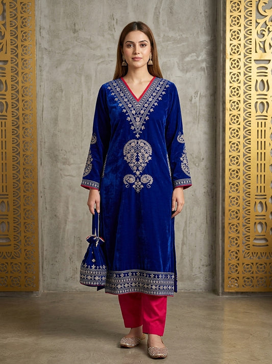 Velvet Embroidery Co-Ord Set